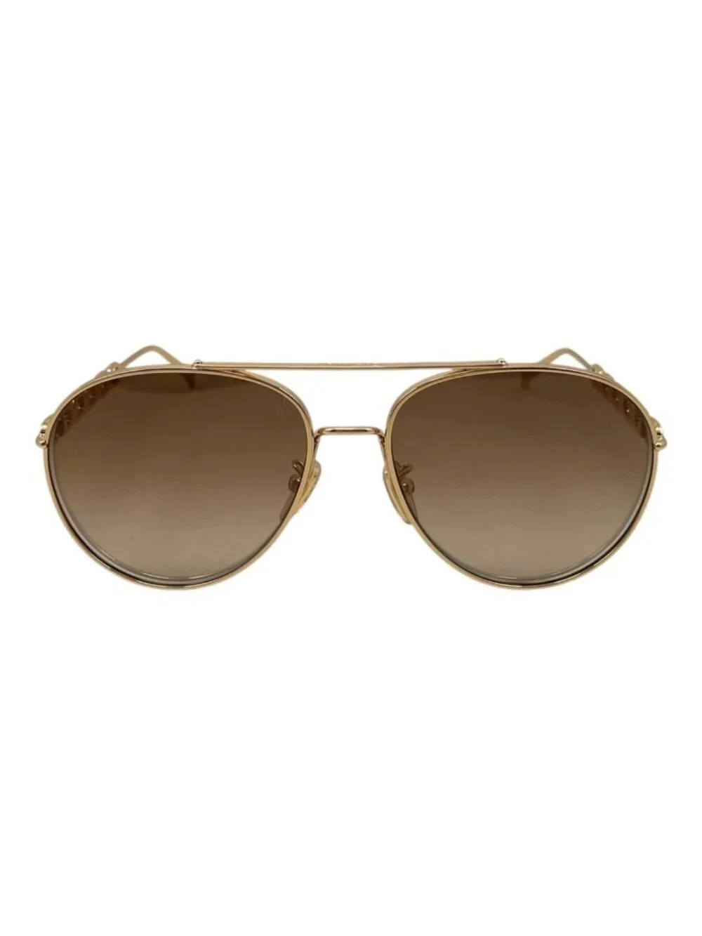 Louis Vuitton Sunglasses My LV Chain Pilot Monogram Flower LV Logo Gold Eyewear